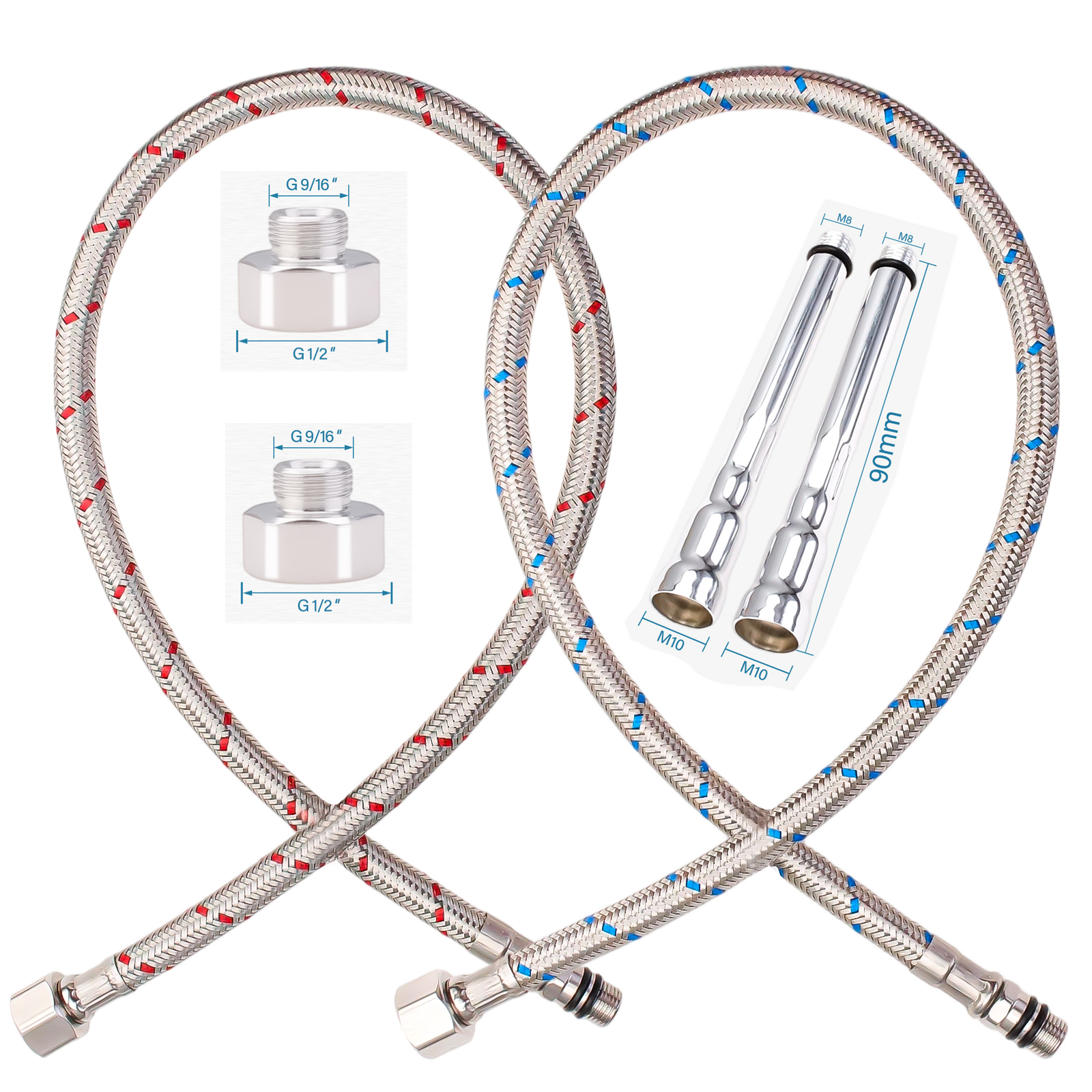 2PCS Flexible Plumbing Pipes G - Flexible Hose Braided recensione e prezzo