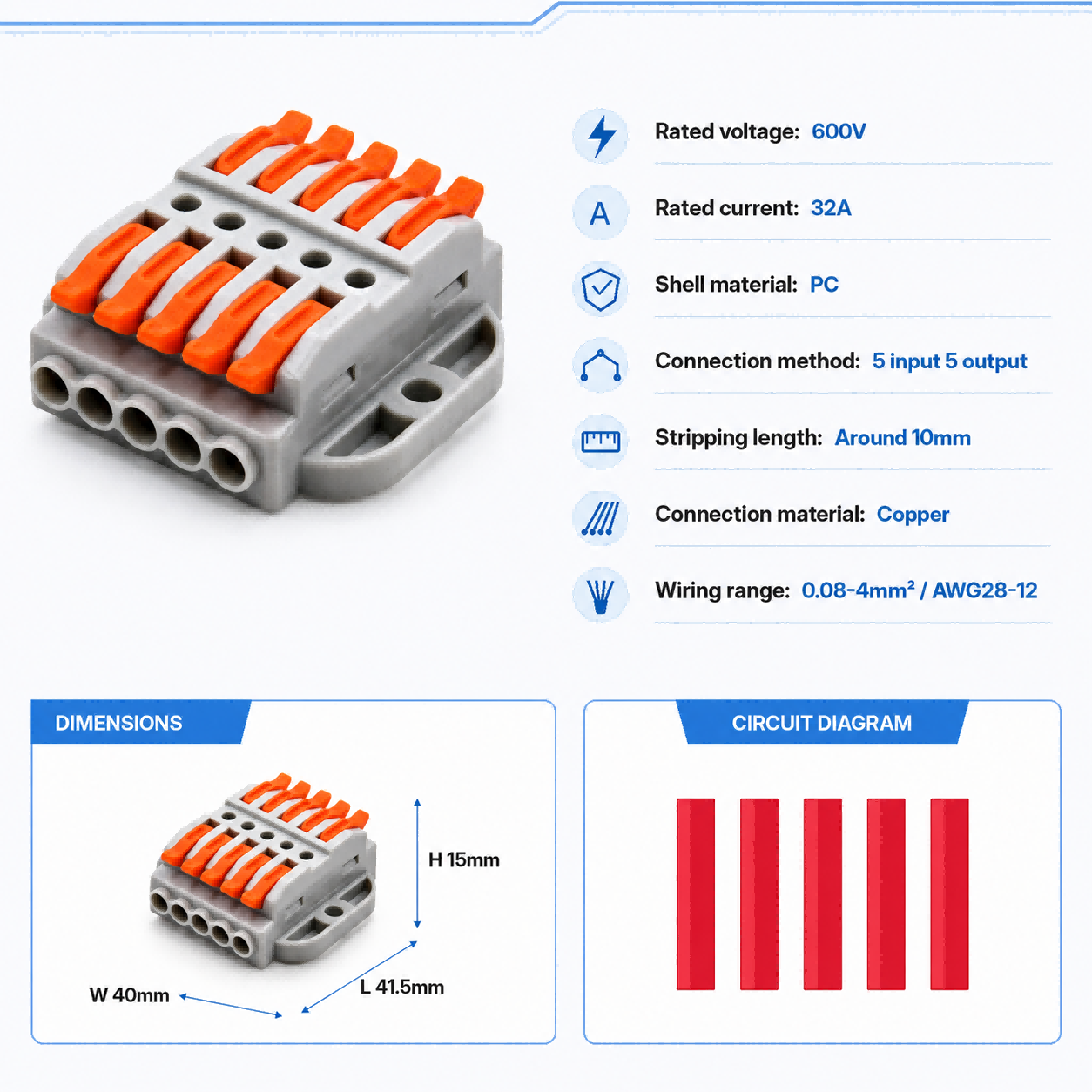 Wire Connectors 2-30 Pins Fast - Push Fit Connector recensione e prezzo
